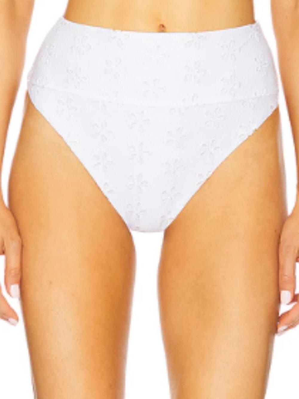 Beach Riot Hazel High Waist Bikini Bottom White Magnolia Eyelet – Medium – NWOT